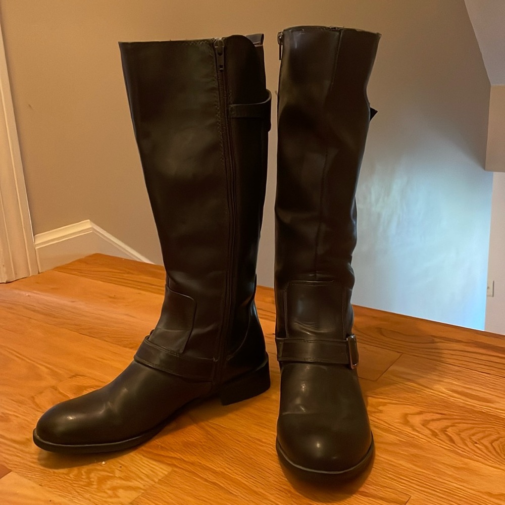 Tall Brown Zip Up Boots
